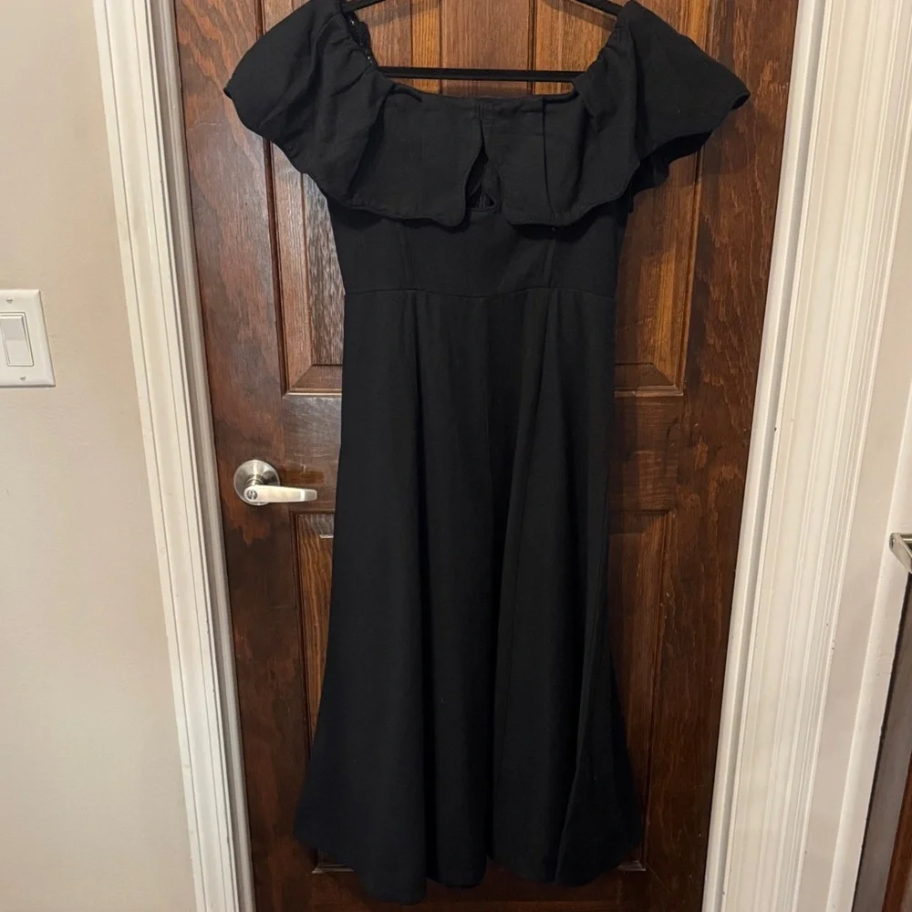 Sea New York Leona Black Strapless Off the Shoulder Dress NWT - Picture 2 of 4